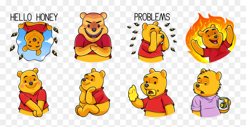 Winnie The Pooh Telegram Sticker, HD Png Download - baby winnie the pooh png
