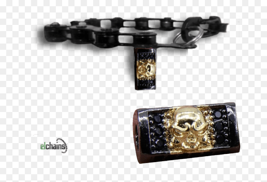 Black And Gold Pirate Ornament On A Bike Chain Bracelet - Bracelet, HD Png Download - gold number 1 png