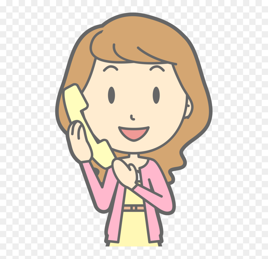 Emotion,art,yellow - Girl On The Phone Clipart, HD Png Download - telephone clipart png
