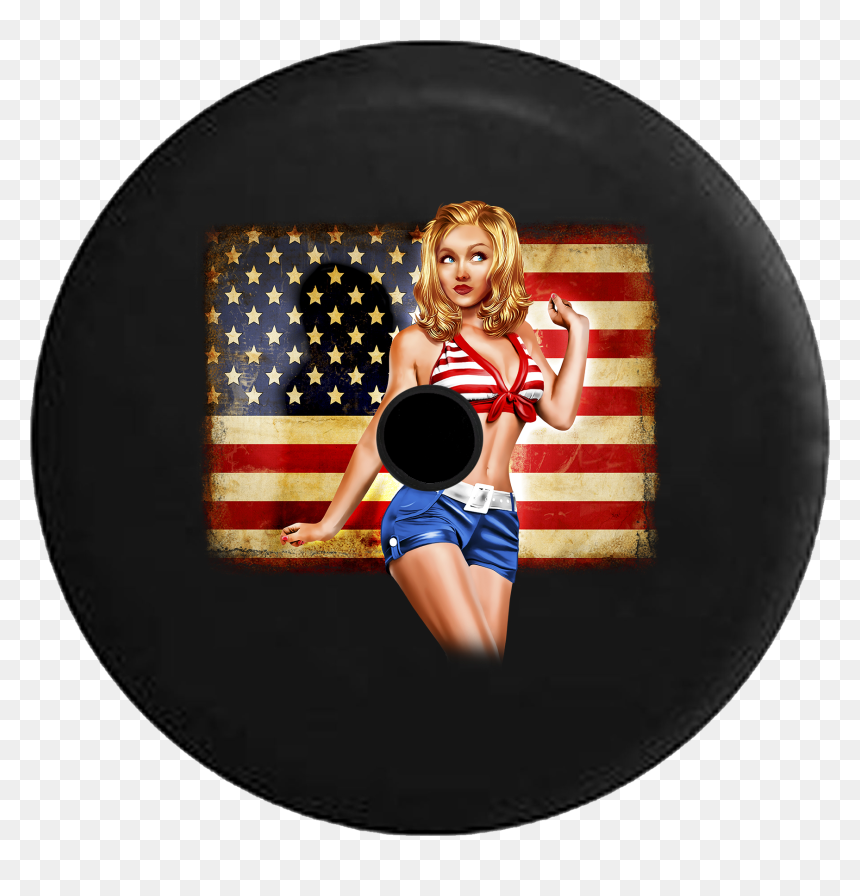 Jeep Wrangler Jl Backup Camera Day American Flag Pinup - Pin Up Girls .png, Transparent Png - pin up girls png