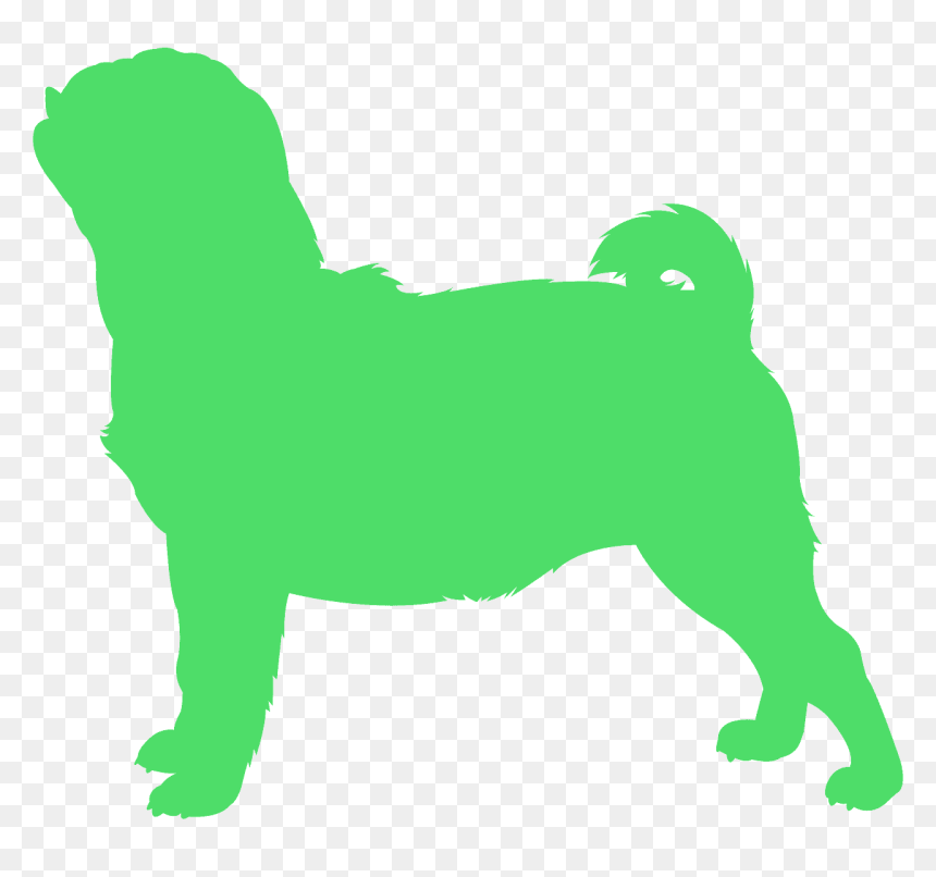 Pug Silueta, HD Png Download - pug vector png
