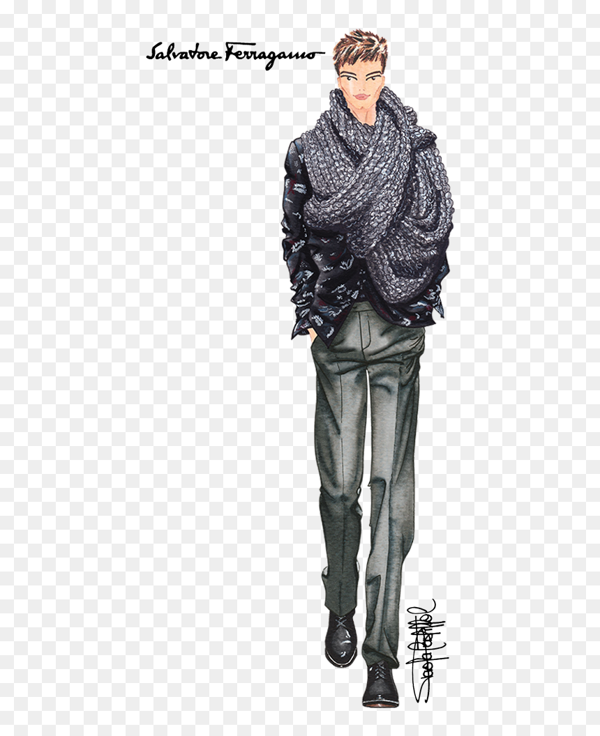 Moda Y Tendencias Para Hombres De Estilo Ferragamo - Salvatore Ferragamo, HD Png Download - silueta de hombre png