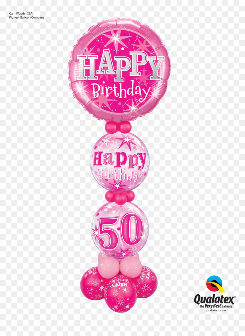 Birthday Sparkle Column Ages 18-60 Pink - Balloon, HD Png Download - 18 birthday png