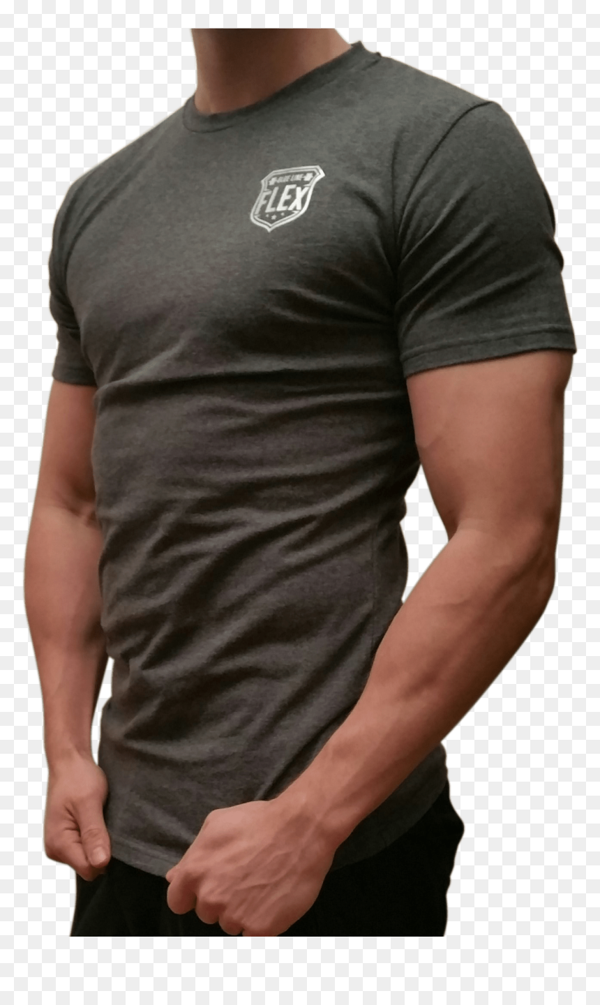 Police T Shirts Gray Thin Blue Line Shirt - Active Shirt, HD Png Download - gray shirt png
