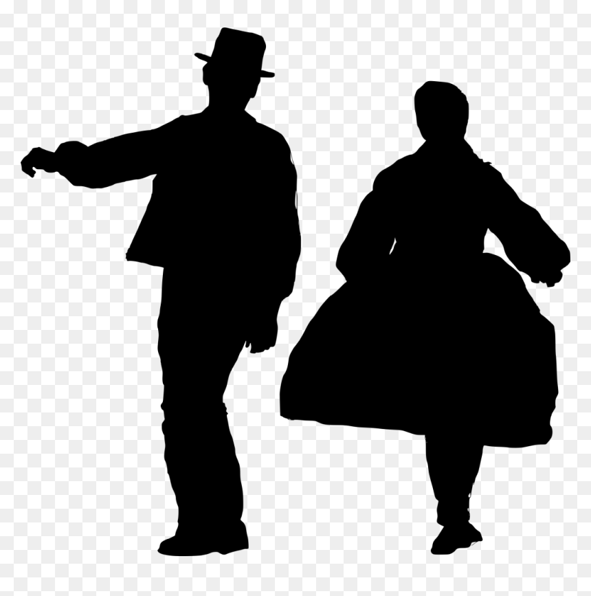 Folk Dance Silhouette Png, Transparent Png - couple dancing silhouette png