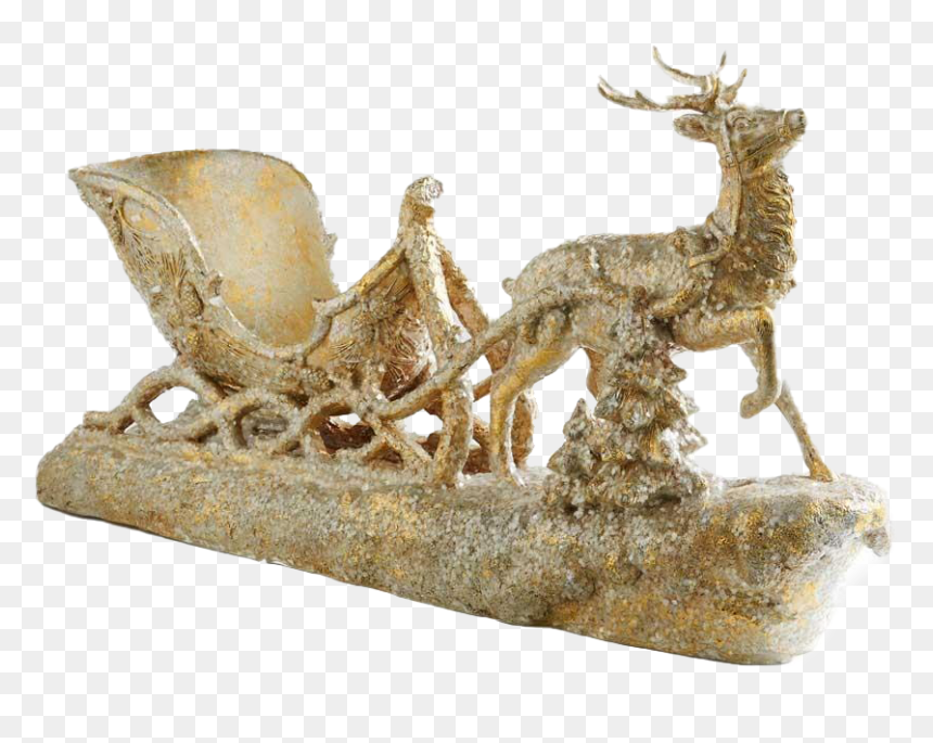 Christmas Reindeer Sleigh Png Photos - Statue, Transparent Png - reindeer sleigh png