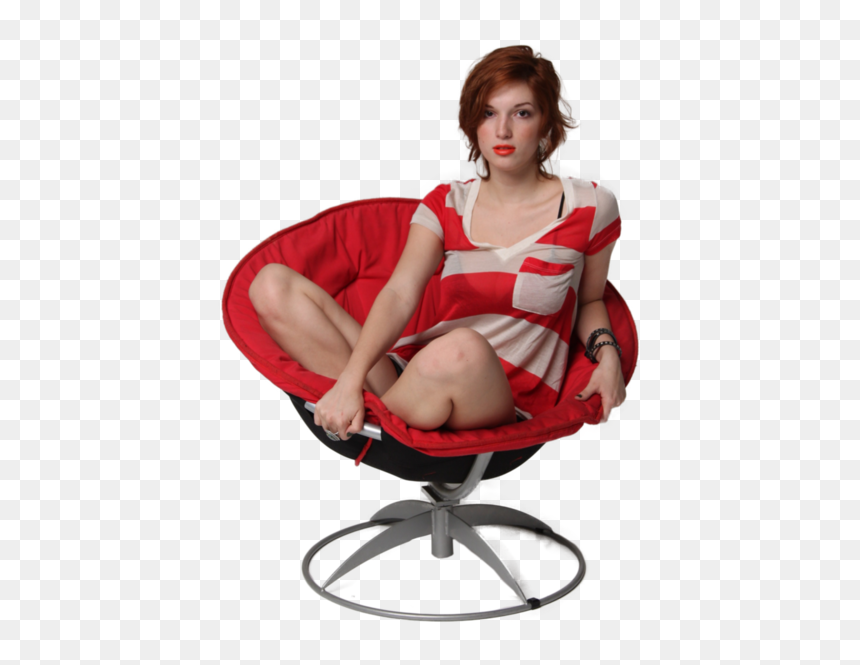 Png Girls Sitting On The Chair Full, Transparent Png - office woman png