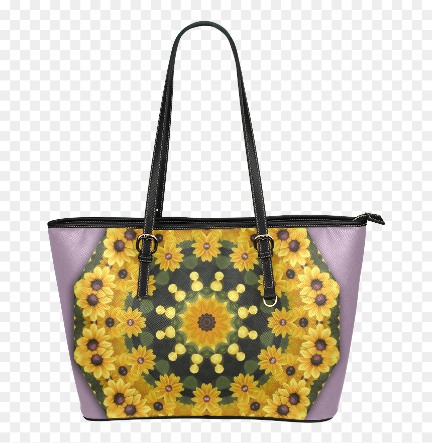 Black-eyed Susans, Nature Flower Mandala 001 01 Leather - Sac Main Souris, HD Png Download - black eyed susan png