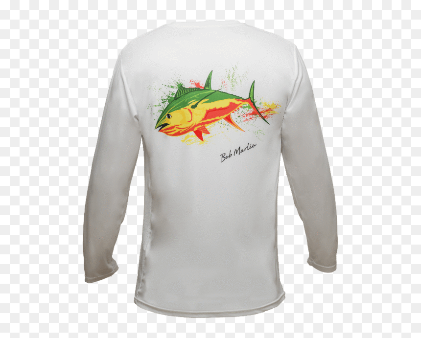 Bob Marlin Rasta Tuna Performance Shirt White - Shirt, HD Png Download - marlin fish png