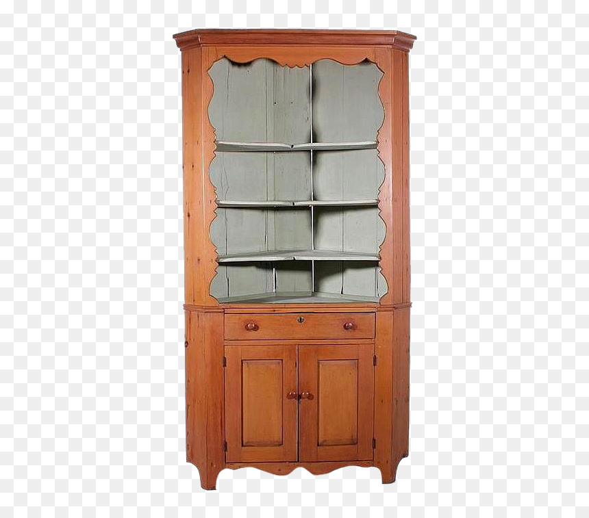 Pennsylvania Pine Open Front Corner Cupboard, HD Png Download - scalloped edge png