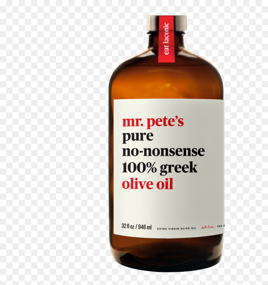 Petes Olive Oil Bottle Front , Png Download - Glass Bottle, Transparent Png - oil bottle png