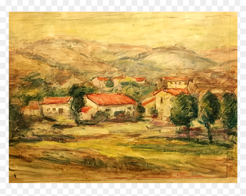 Farm Grassland Painting, HD Png Download - hillside png