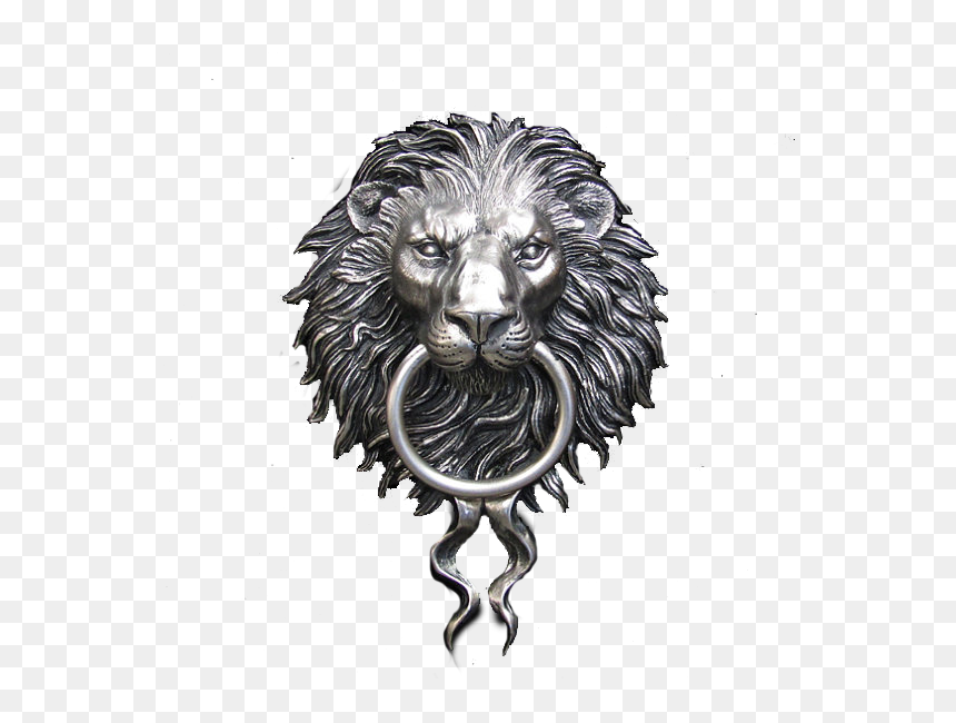 Nickel Plated Lion Head - Lion Head Door Knocker Satin Nickel, HD Png Download - door knocker png