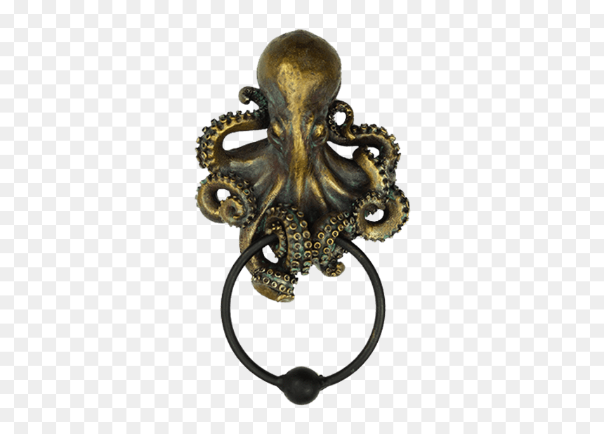 Octopus Brass Door Knocker, HD Png Download - door knocker png