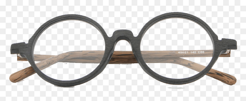 Round Wooden Glasses, HD Png Download - glasses frame png