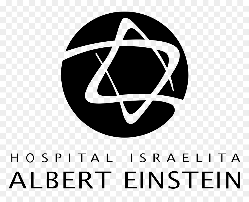 Albert Einstein Logo Black And White - Hospital Israelita Albert Einstein Logo, HD Png Download - einstein cartoon png