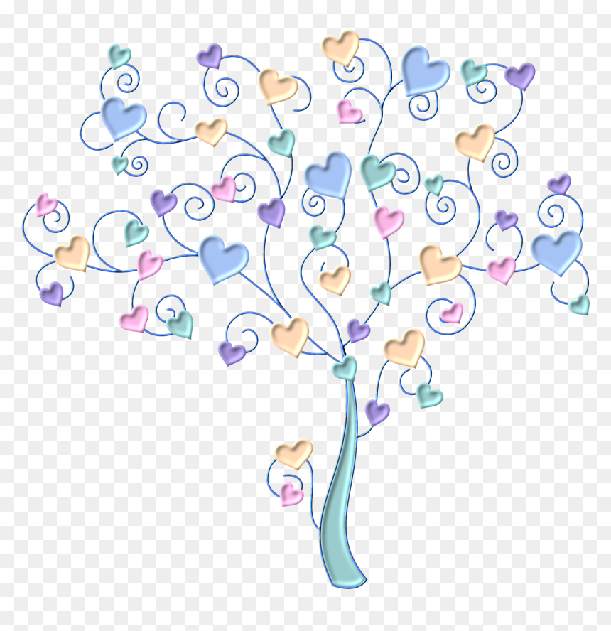 Arbol De Corazones De Colores Ppshearttree - Arbol Con Corazones De Colores, HD Png Download - arboles animados png
