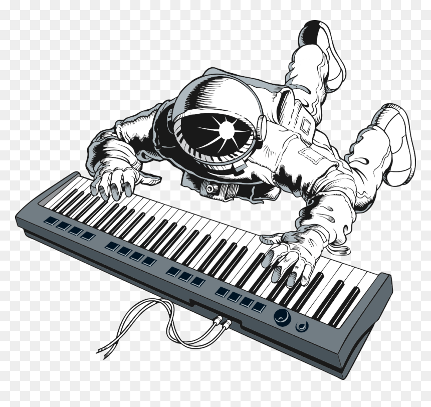 F - Astronaut Playing Piano, HD Png Download - fuego vector png