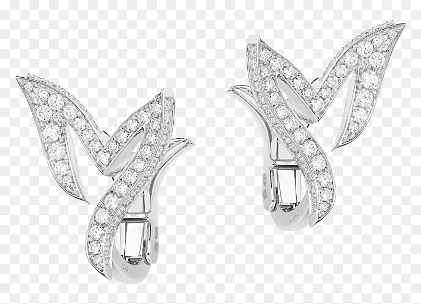 Mermaid Tail Earrings White Diamond - Earrings, HD Png Download - mermaid outline png