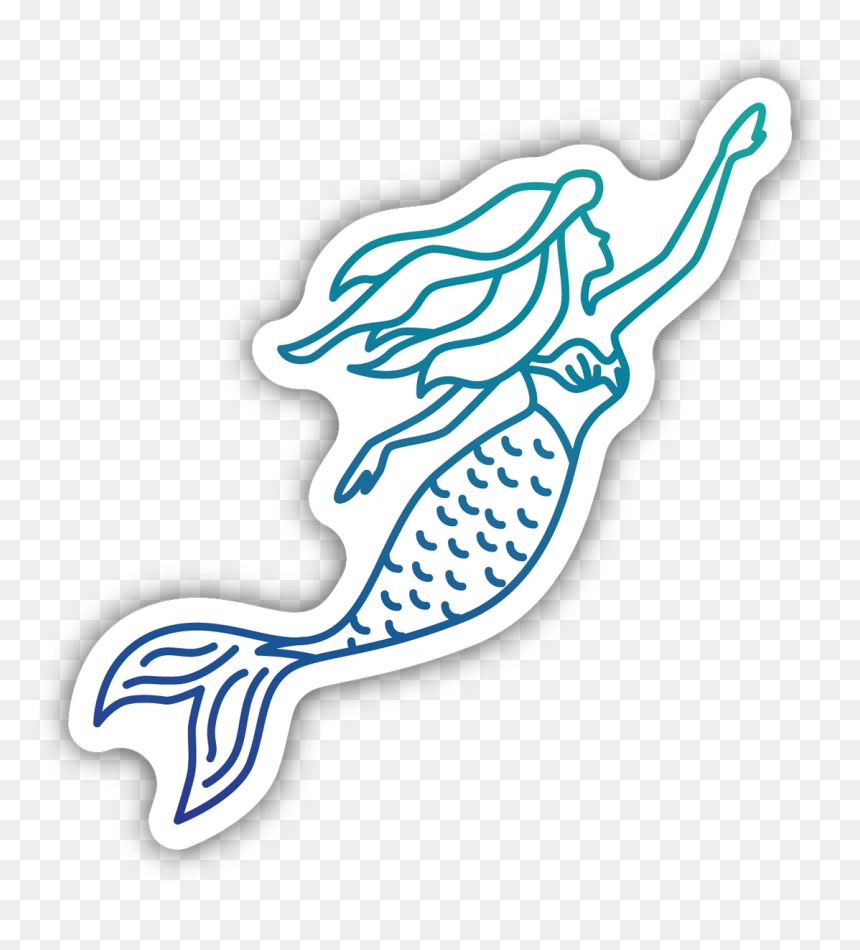 Clip Art, HD Png Download - mermaid outline png