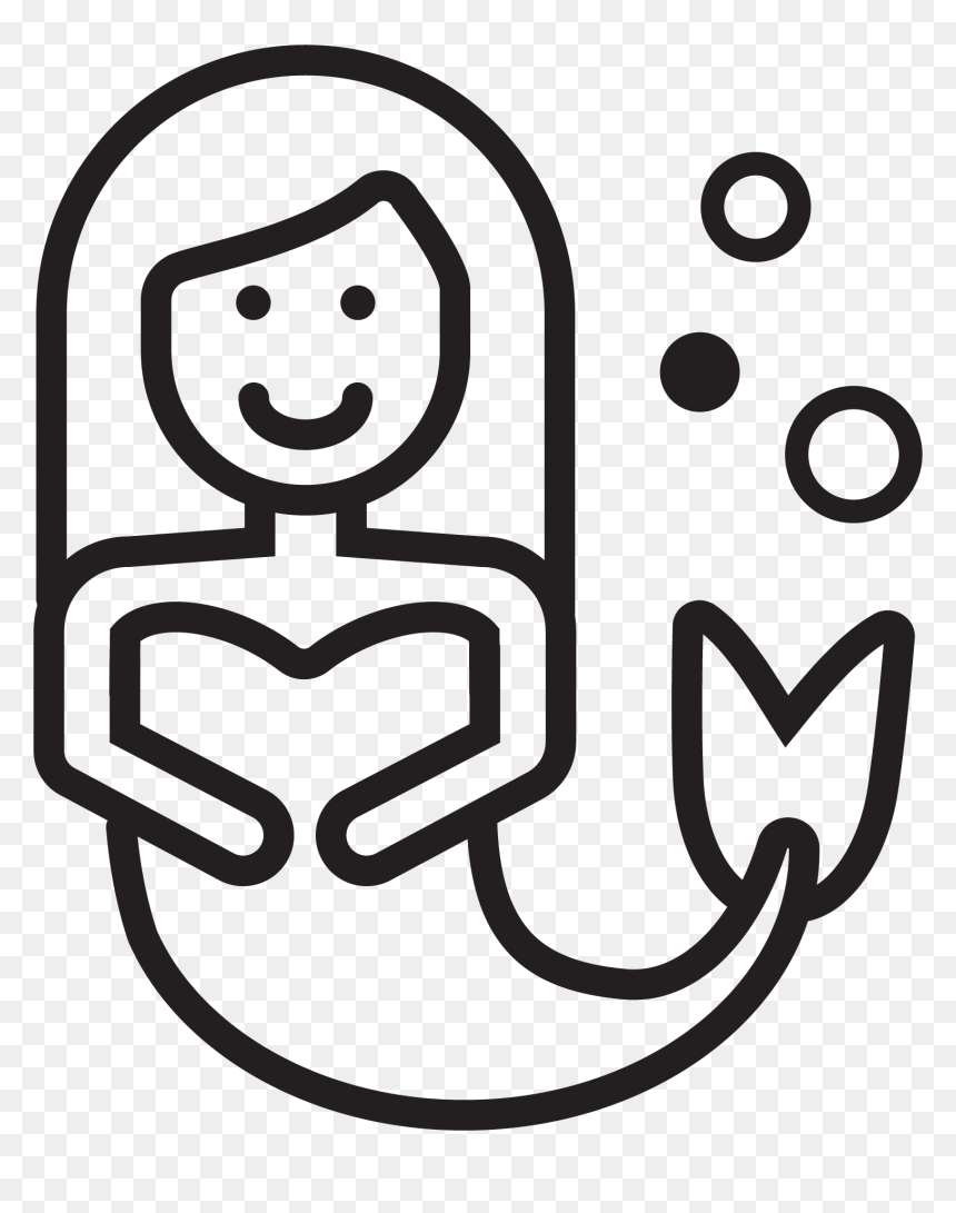 Clip Art, HD Png Download - mermaid outline png