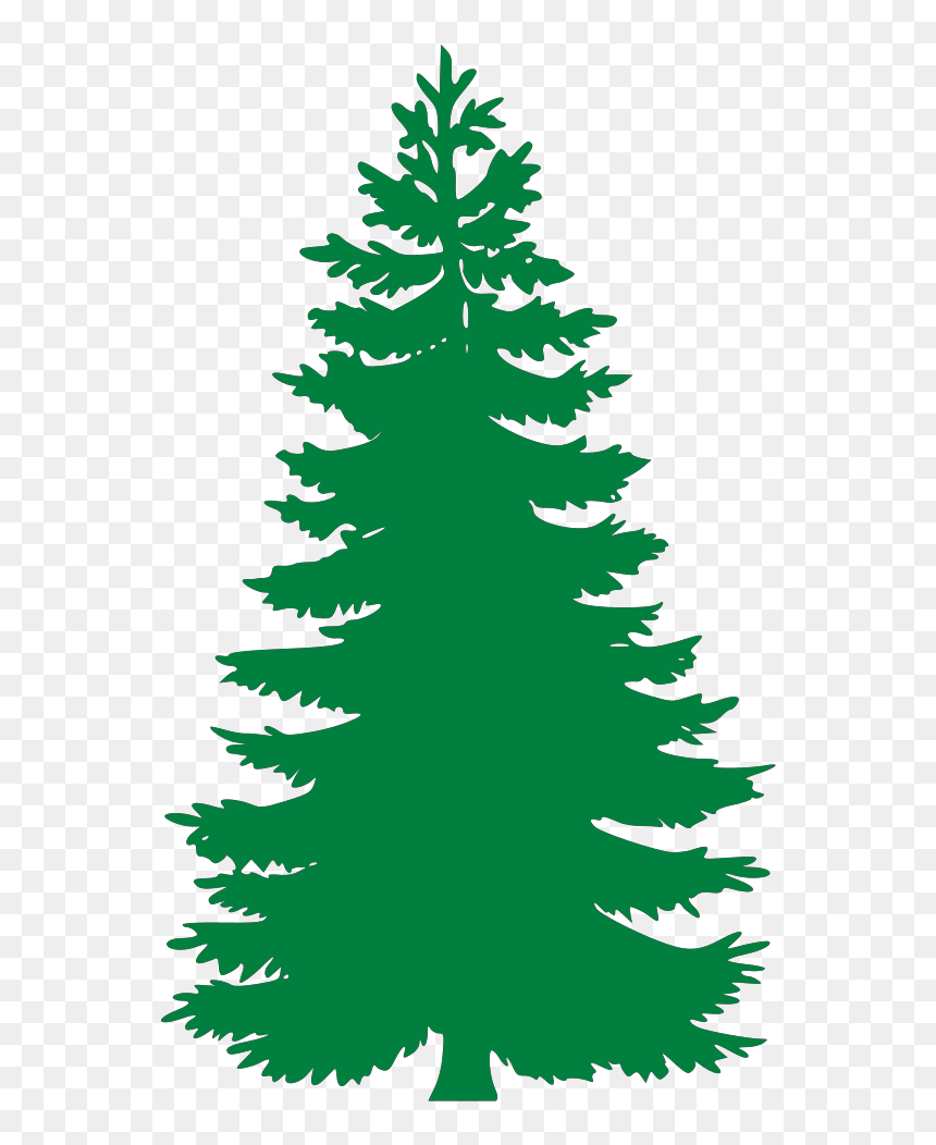 Tree Clip Art Black, HD Png Download - evergreen tree png
