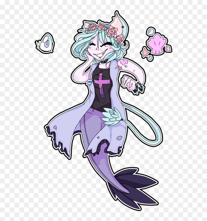 Mermaid Pastel Goth Drawing, HD Png Download - pastel goth png