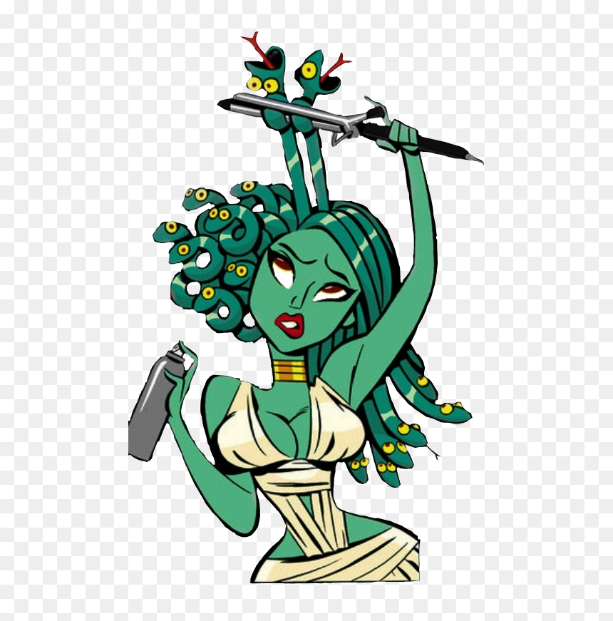 Medusa Doing Her Hair, HD Png Download - medusa png