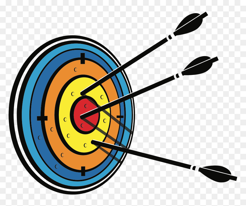 Arrows In A Target, HD Png Download - png arrows