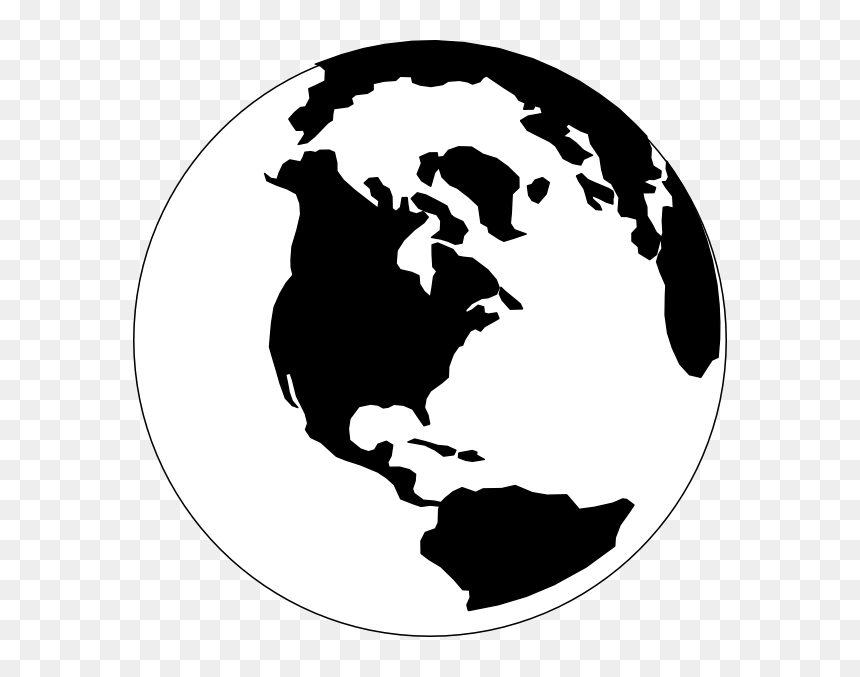 Globe Clipart Black And White, HD Png Download - globe clipart png