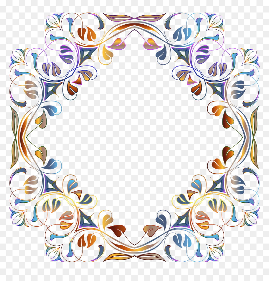 Gold Floral Frames Png, Transparent Png - golden frame design png
