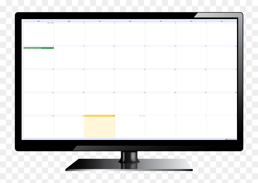 Led-backlit Lcd Display, HD Png Download - empty calendar png