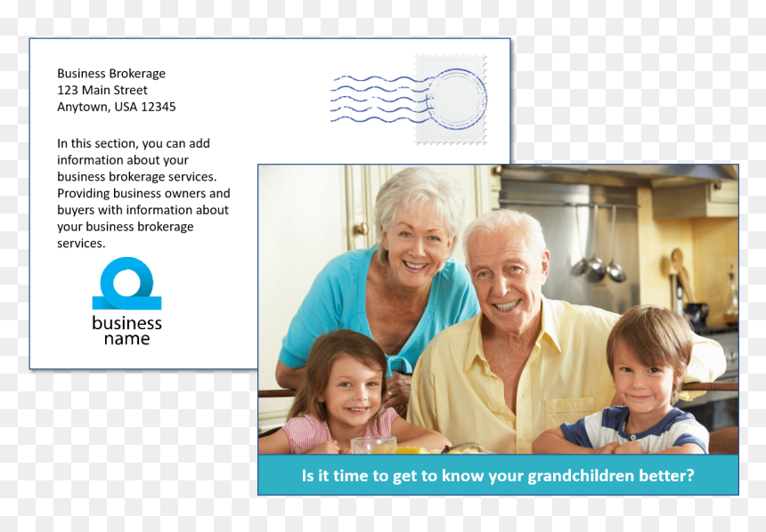 Eating With Grandparents, HD Png Download - postcard template png