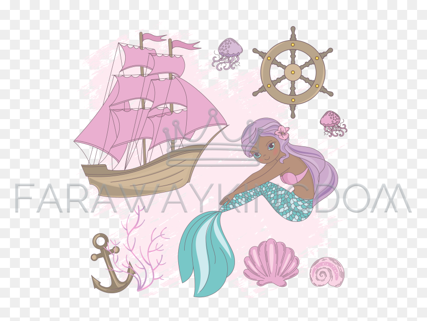 Dibujo Sirena Decoracion, HD Png Download - ship vector png