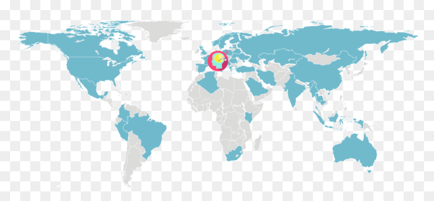 Map - Countries With Airtel Network, HD Png Download - world map .png