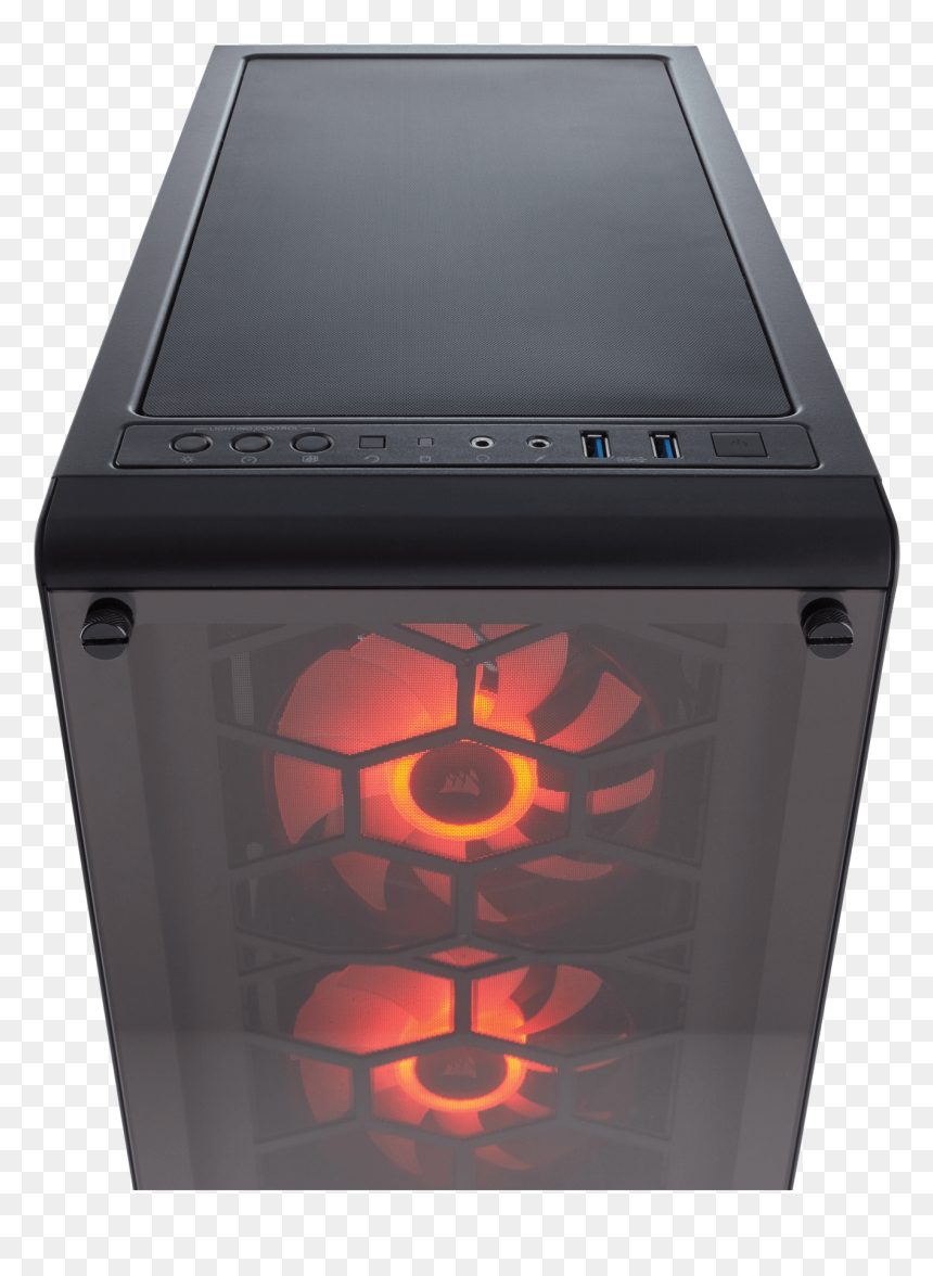 Corsair Crystal Series 460x Rgb Compact Atx Mid - Corsair Crystal Series 460x, HD Png Download - computer top view png