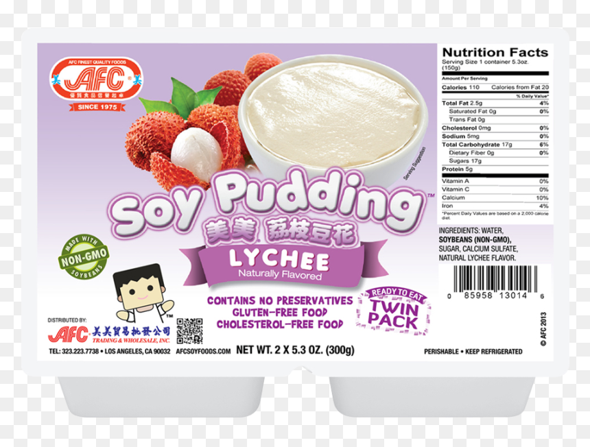 Afc Soy Pudding Twin Pack Lychee - Afc Soy Pudding, HD Png Download - lychee png