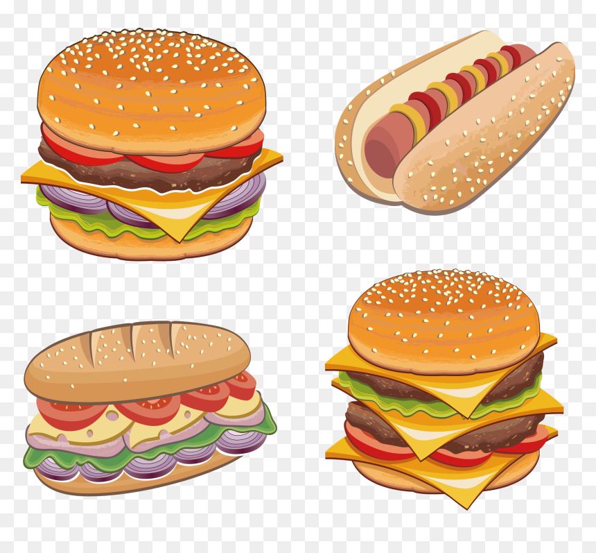 Hamburger Clipart Chicken Burger - Pan Con Pollo Dibujo, HD Png Download - hamburguesa dibujo png