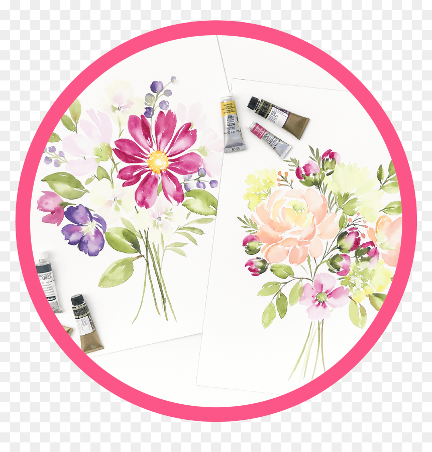 Learn How To Quickly Create Breathtaking Watercolor, HD Png Download - watercolor floral wreath png