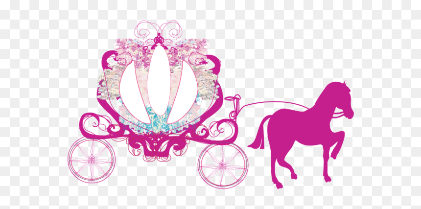 Carriage Cinderella Horse And Buggy Clip Art - Pink Princess Horse And Carriage, HD Png Download - princess carriage png