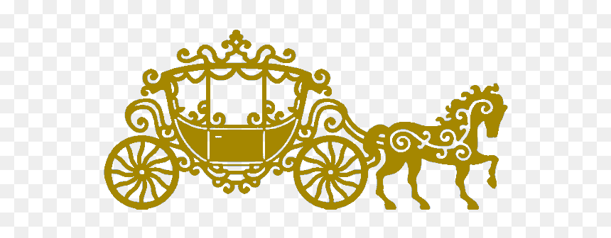 Cinderella Carriage Silhouette Png, Transparent Png - princess carriage png
