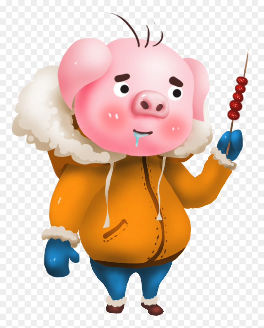Hand Painted Pig Year Winter Commercial Png And Psd - Cartoon, Transparent Png - pig cartoon png