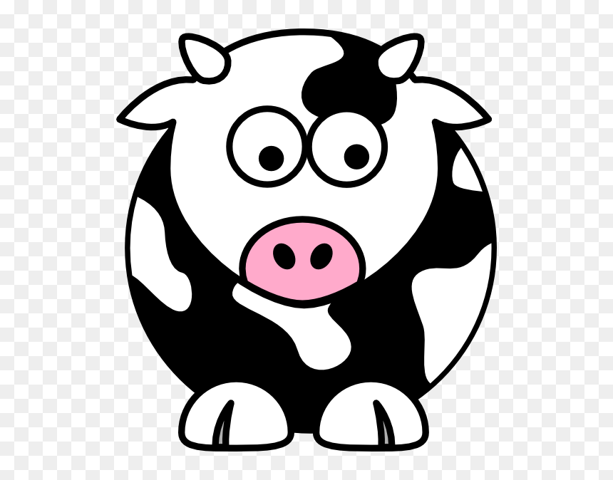 Black And White Cows Clipart, HD Png Download - pig cartoon png