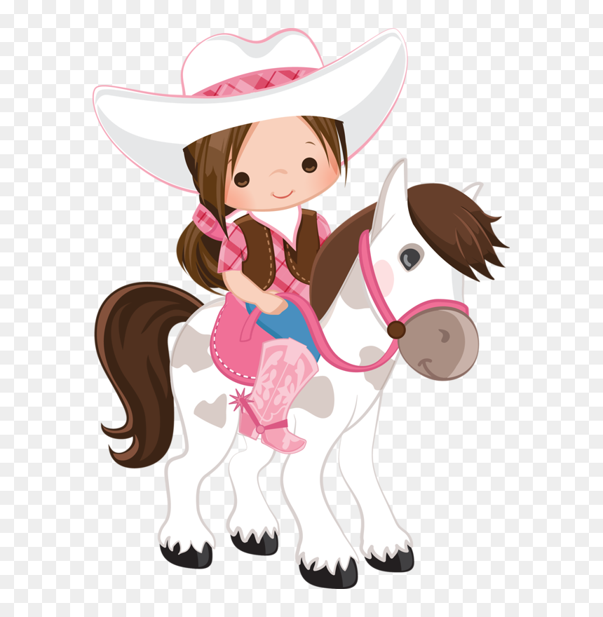 Cowgirl Cartoon Clipart, HD Png Download - cavalo png
