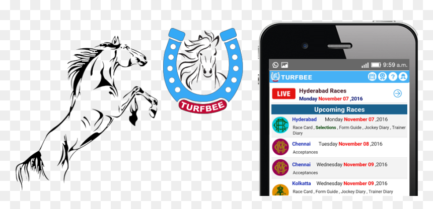 Black Background Horse Stickers, HD Png Download - horse racing png