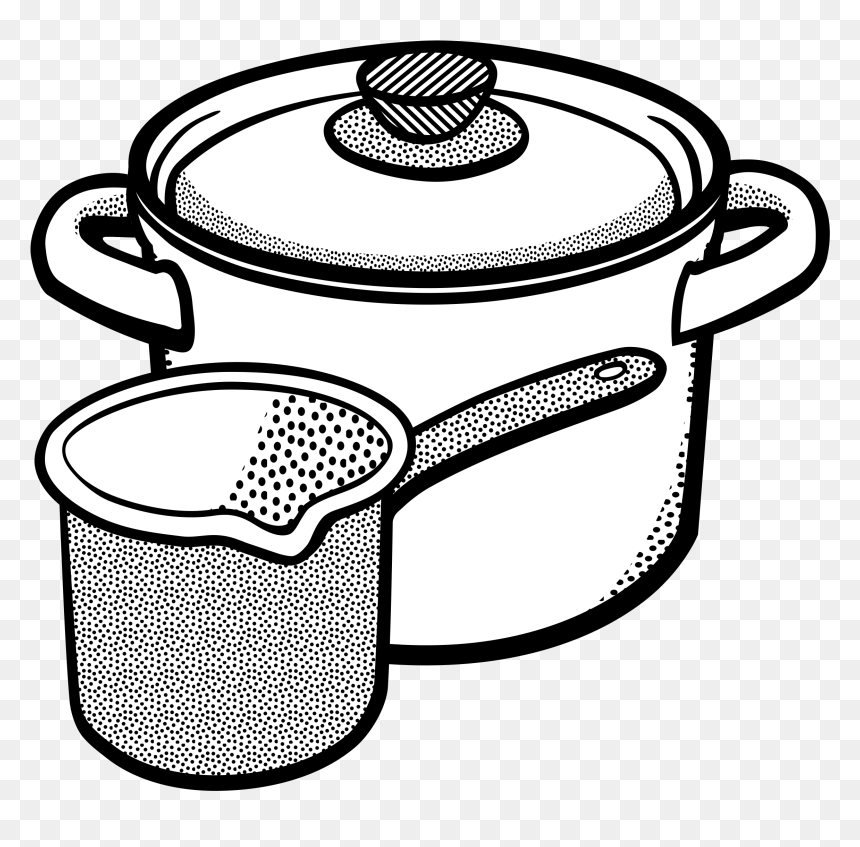 Jpg Black And White Pots Lineart Big Image Png - Pot Clipart Black And White, Transparent Png - pots png