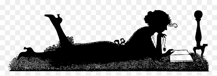 Silhouette, HD Png Download - woman reading png