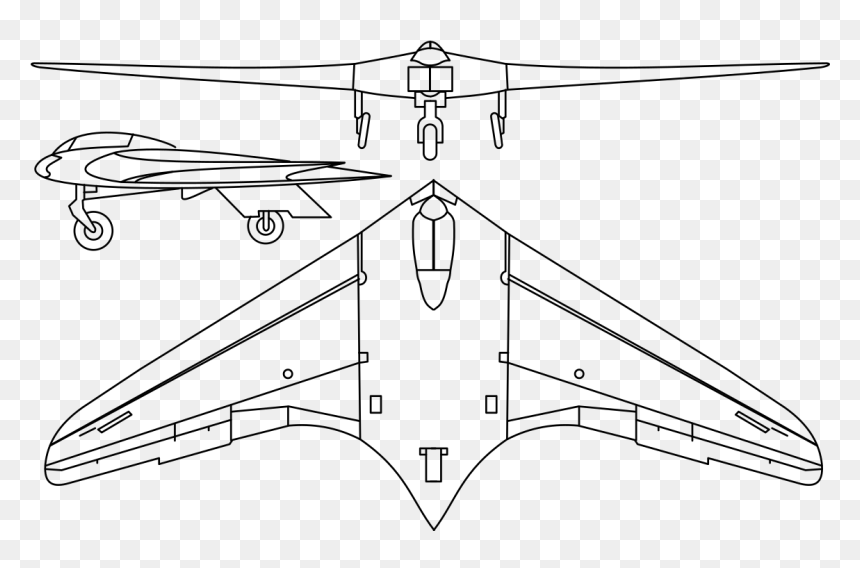 Horten Ho 229 Schematics, HD Png Download - stealth bomber png