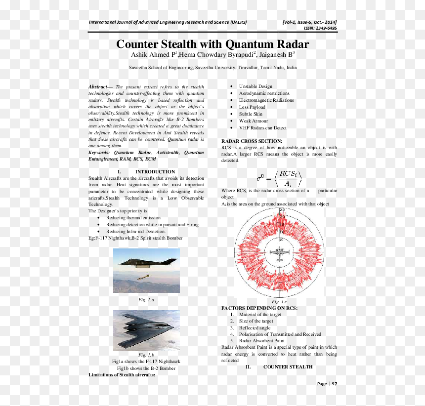 Quantum Radar Pdf, HD Png Download - stealth bomber png