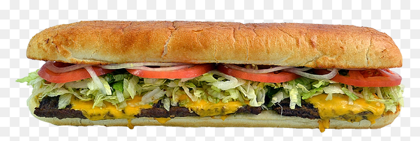 Larry's Giant Subs Cheeseburger Sub, HD Png Download - cheesburger png